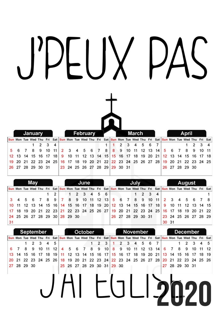  Je peux pas jai eglise for A3 Photo Calendar 30x43cm