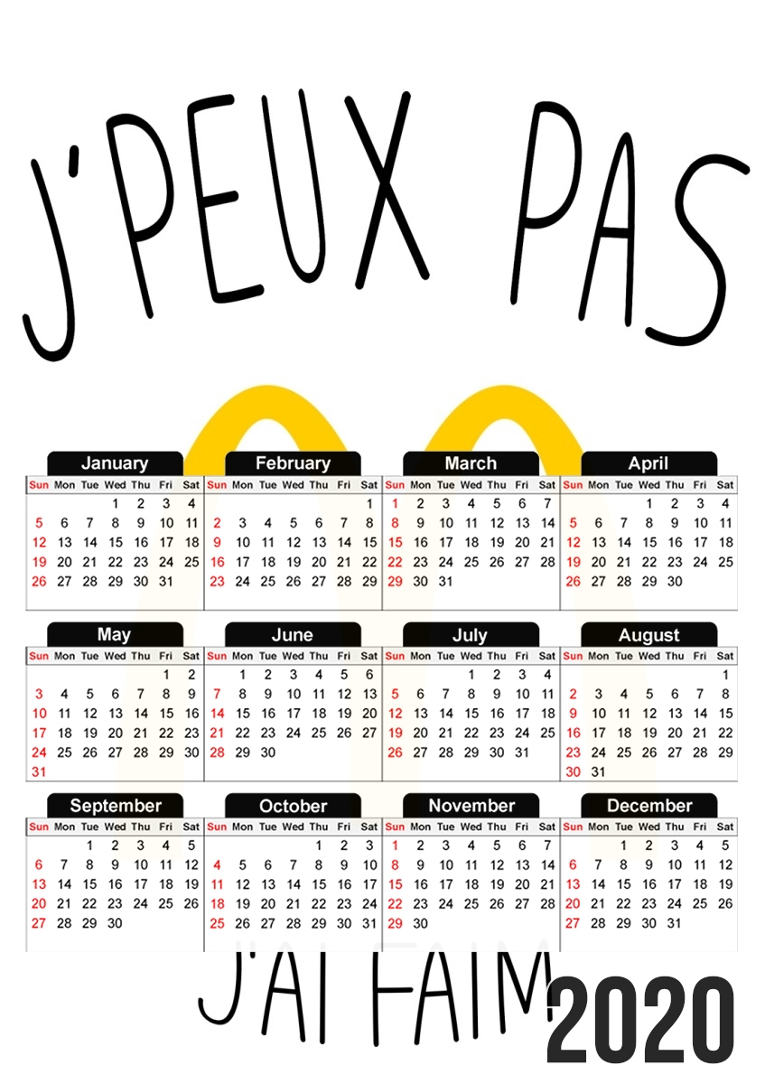  Je peux pas jai faim McDonalds for A3 Photo Calendar 30x43cm