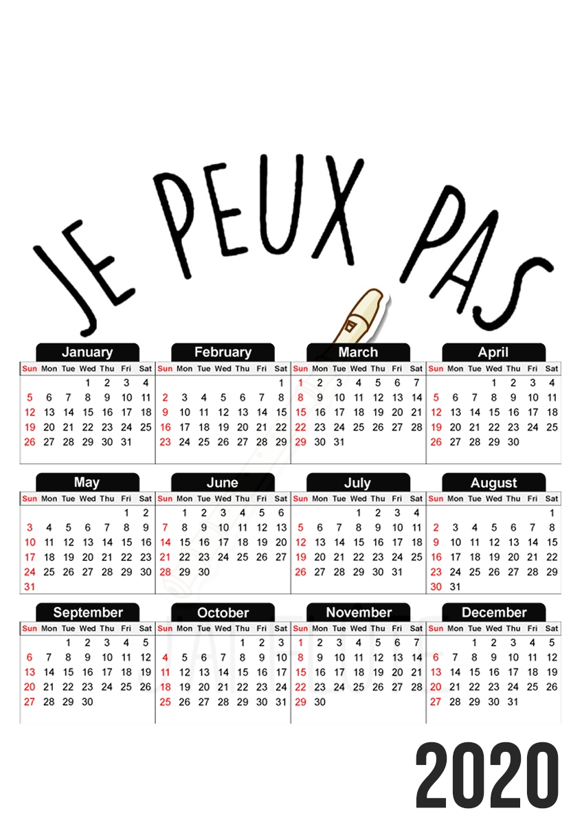  Je peux pas jai flute for A3 Photo Calendar 30x43cm