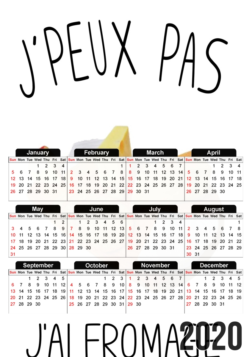  Je peux pas jai fromage for A3 Photo Calendar 30x43cm