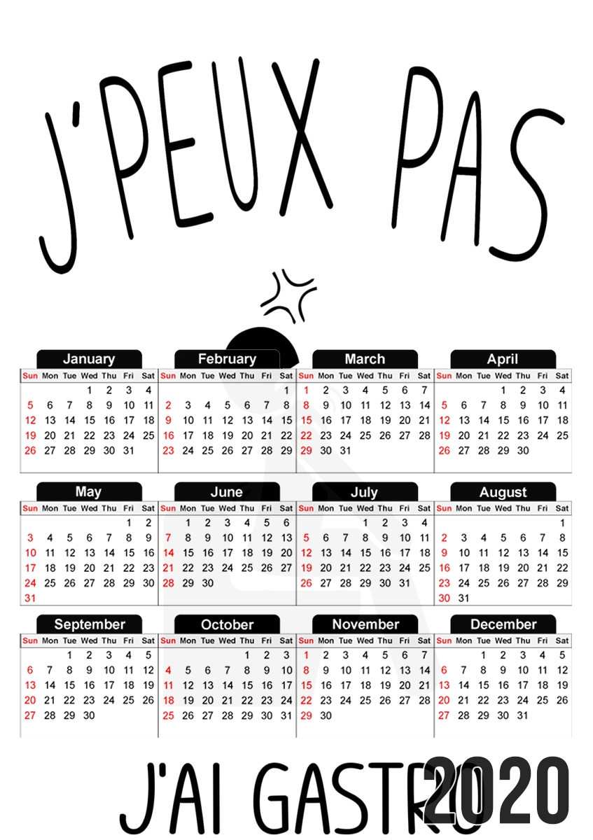  Je peux pas jai gastro for A3 Photo Calendar 30x43cm