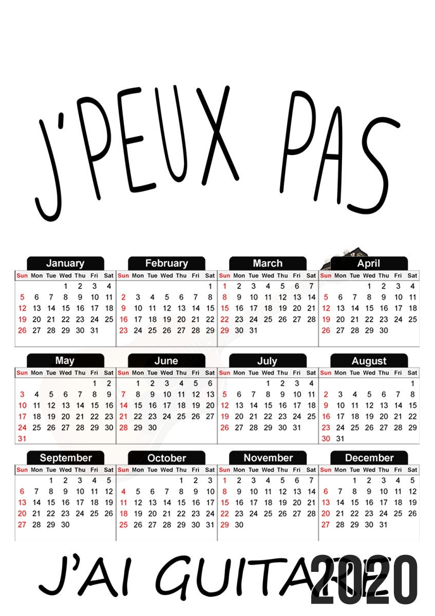  Je peux pas jai guitare for A3 Photo Calendar 30x43cm