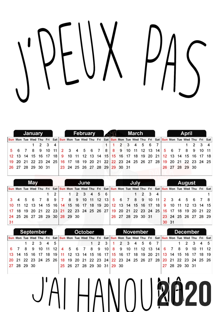  Je peux pas jai Hanouna for A3 Photo Calendar 30x43cm