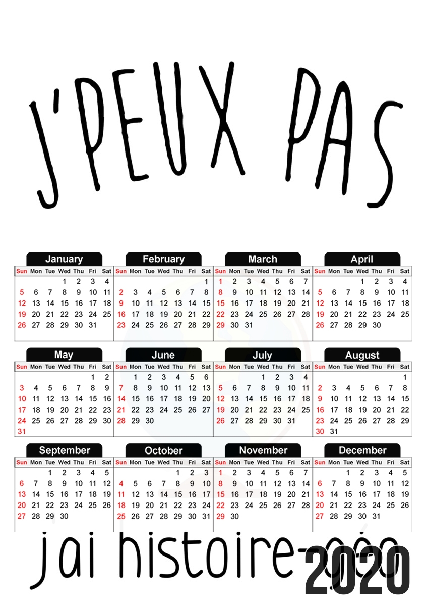  Je peux pas jai histoire geographie for A3 Photo Calendar 30x43cm