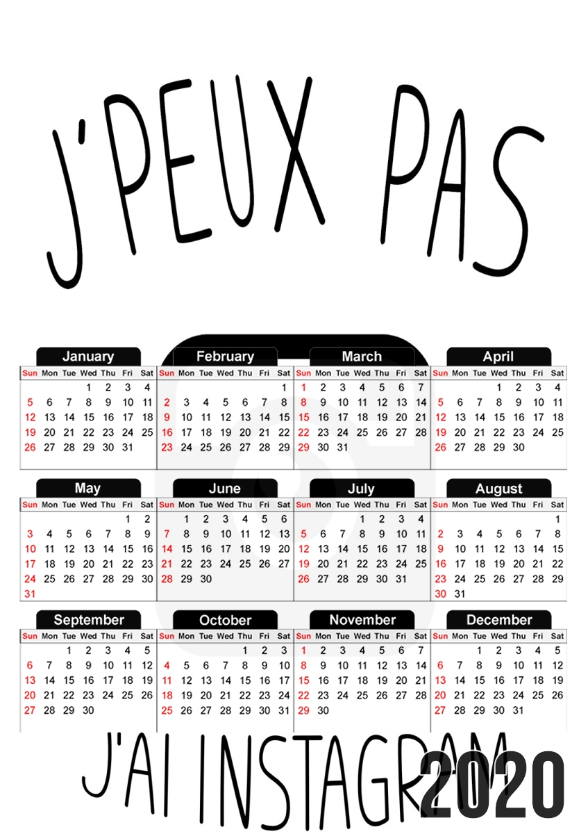  Je peux pas jai instagram for A3 Photo Calendar 30x43cm