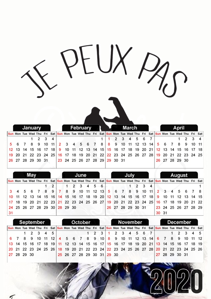  Je peux pas jai Judo ceinture for A3 Photo Calendar 30x43cm