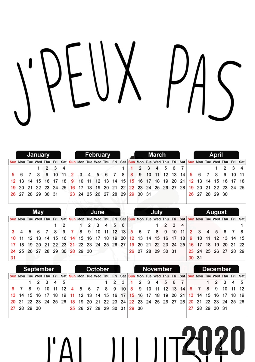  Je peux pas jai jujitsu for A3 Photo Calendar 30x43cm