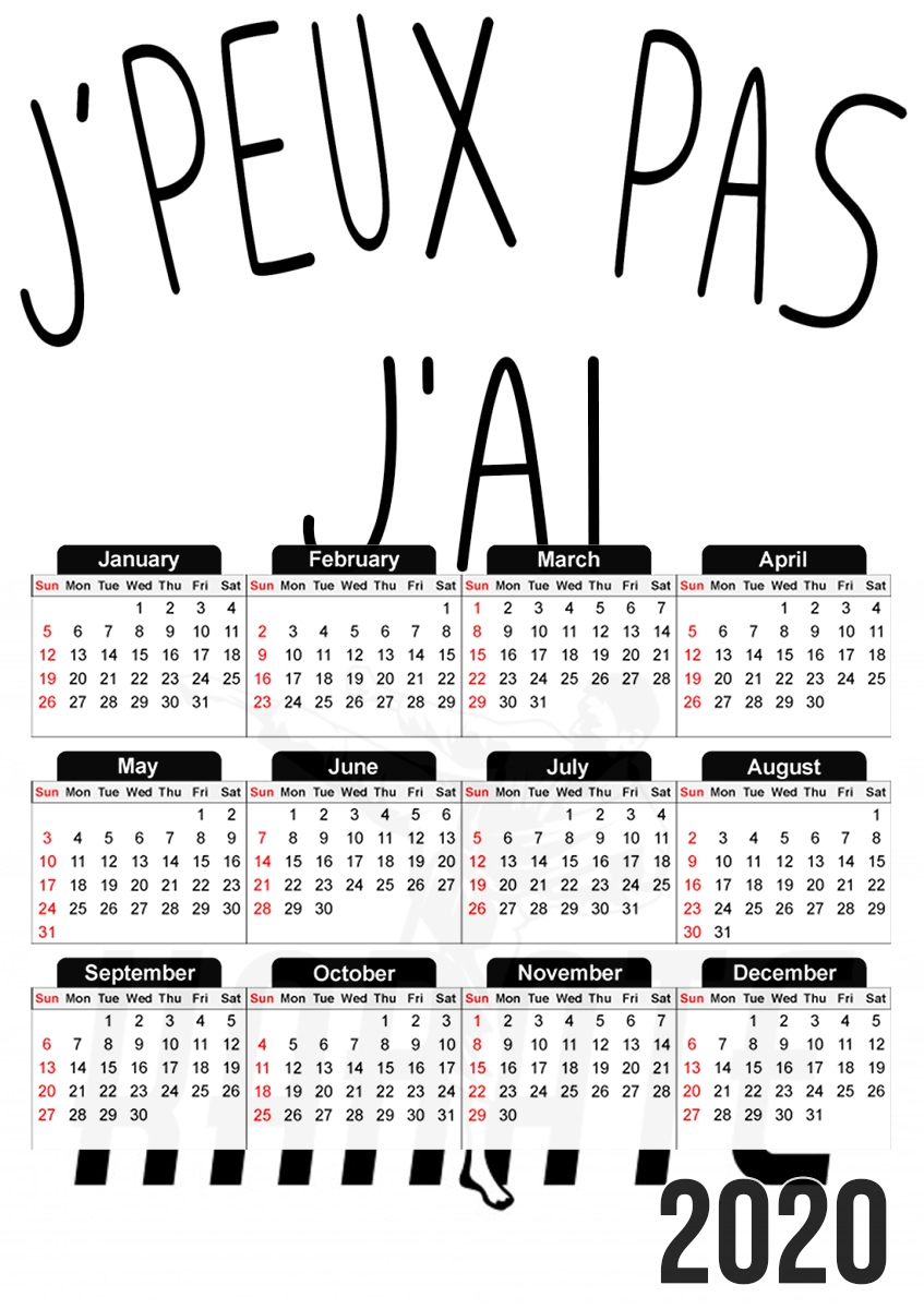  Je peux pas jai Karate for A3 Photo Calendar 30x43cm