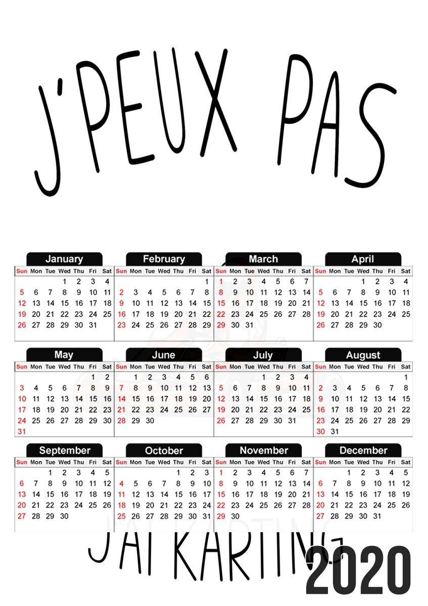  Je peux pas jai Karting for A3 Photo Calendar 30x43cm