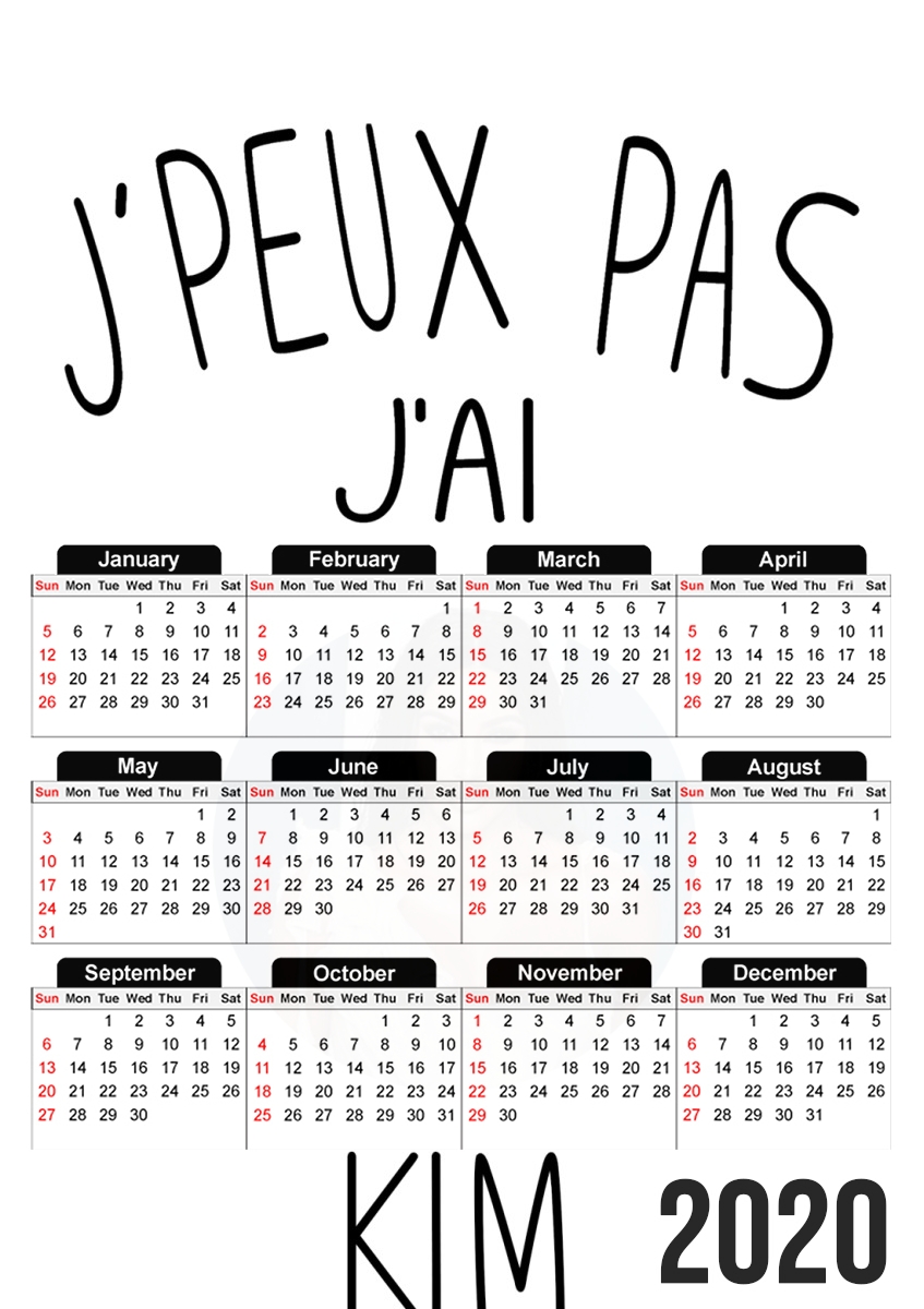  Je peux pas jai Kim Kardashian for A3 Photo Calendar 30x43cm