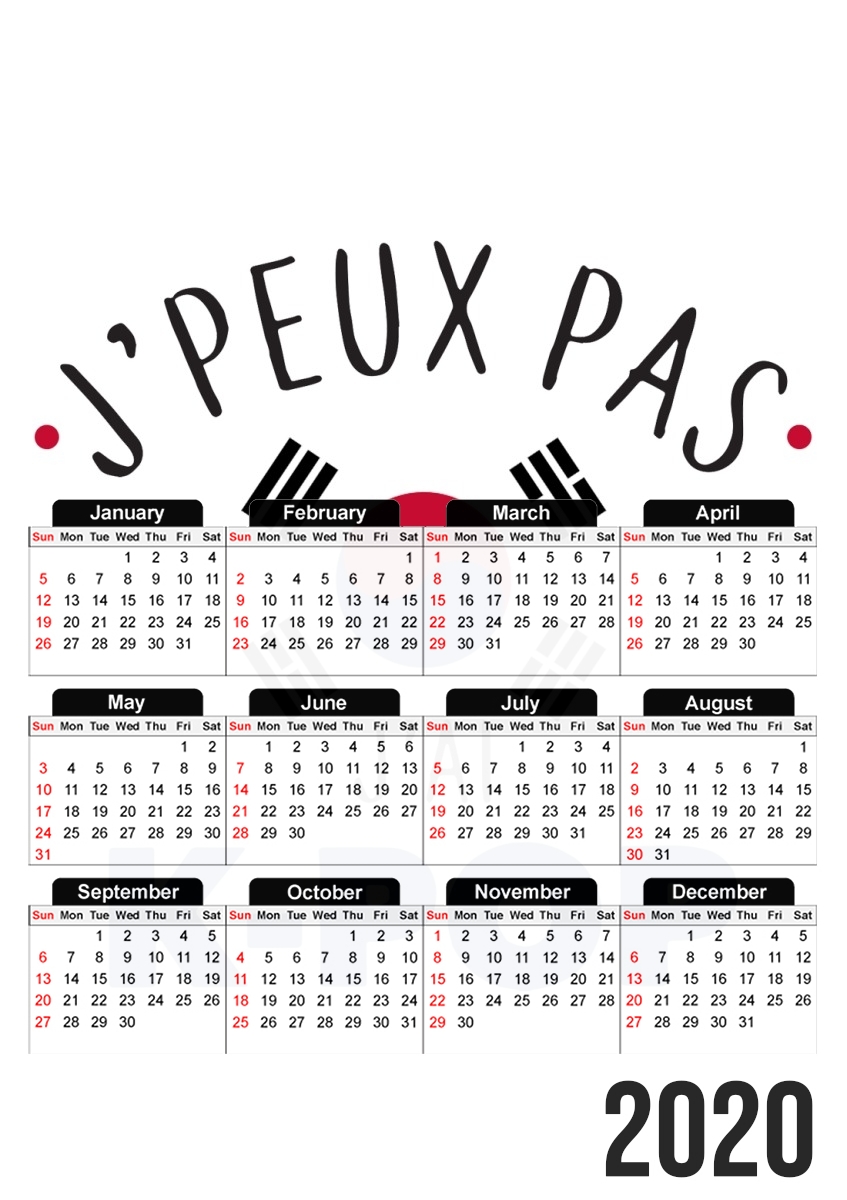  Je peux pas jai Kpop for A3 Photo Calendar 30x43cm