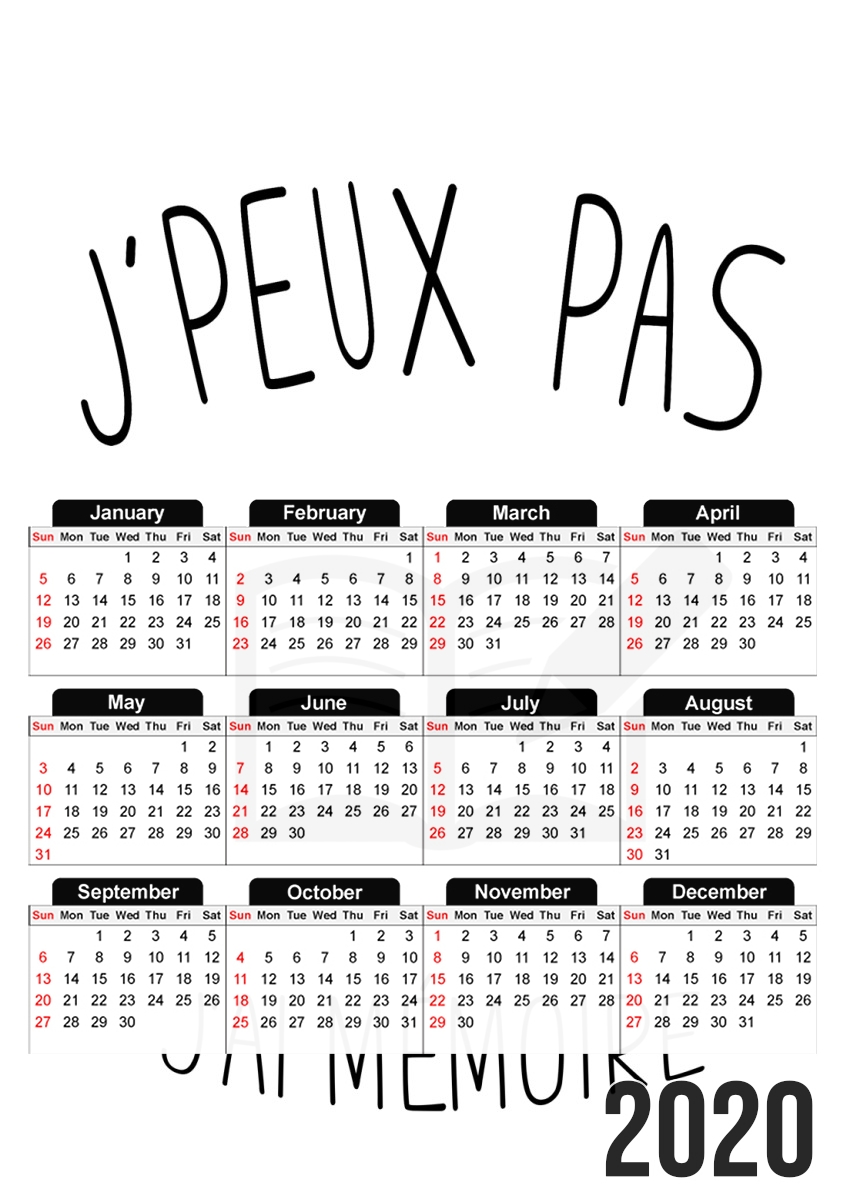  Je peux pas jai memoire for A3 Photo Calendar 30x43cm