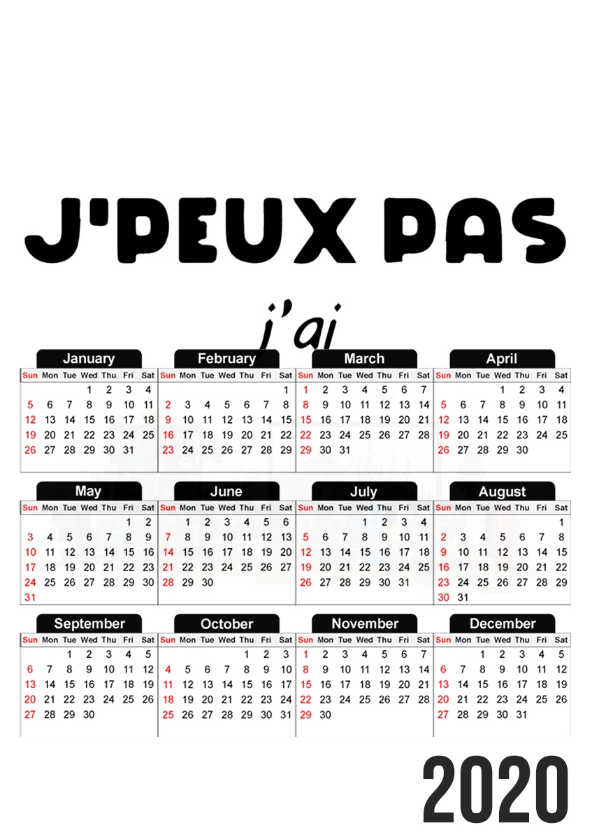  Je peux pas jai minecraft for A3 Photo Calendar 30x43cm