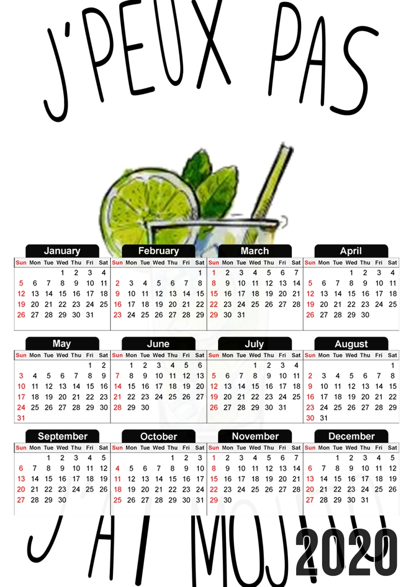  Je peux pas jai mojito for A3 Photo Calendar 30x43cm