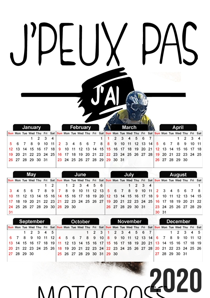  Je peux pas jai motocross for A3 Photo Calendar 30x43cm