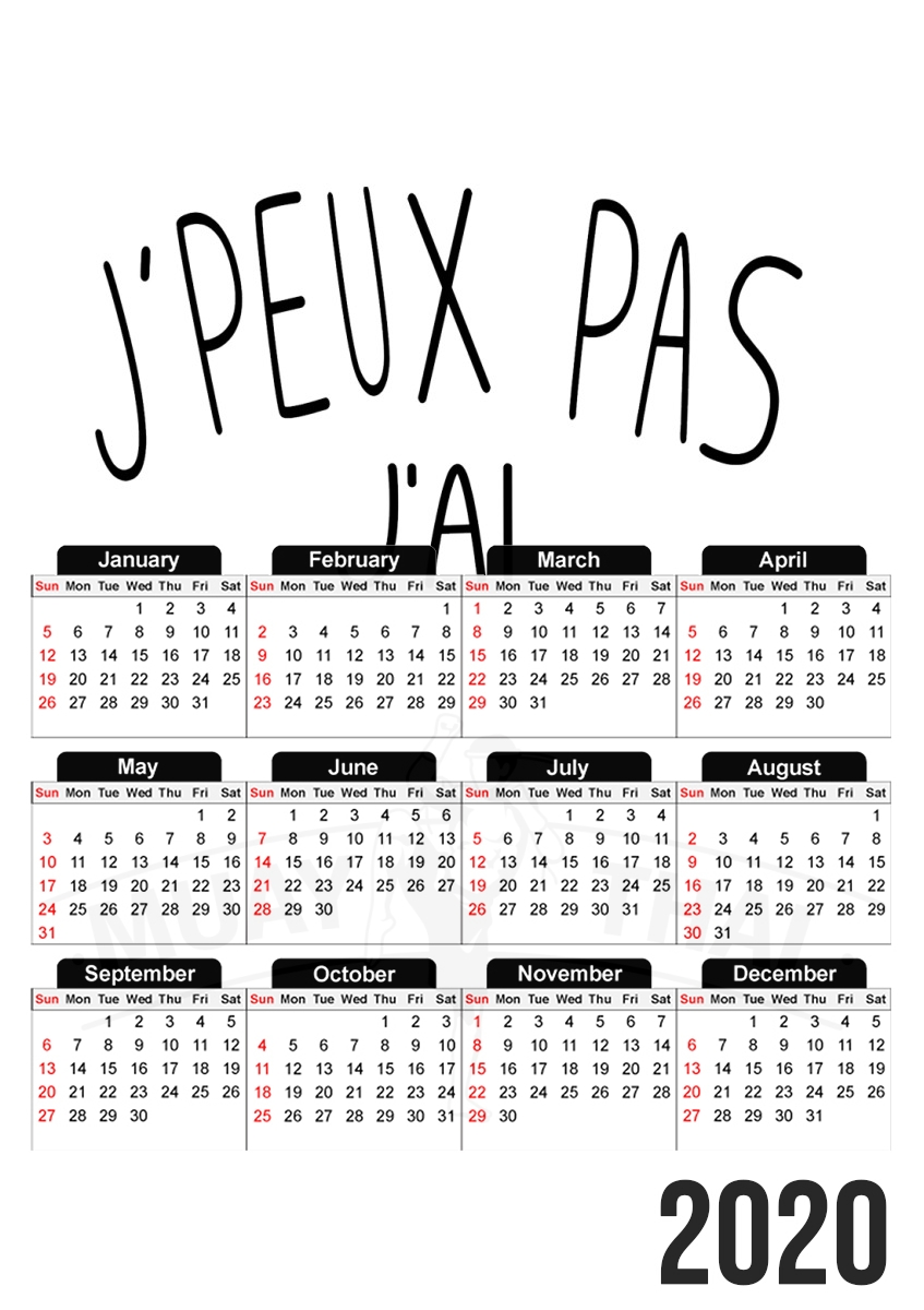  Je peux pas jai Muay Thai for A3 Photo Calendar 30x43cm