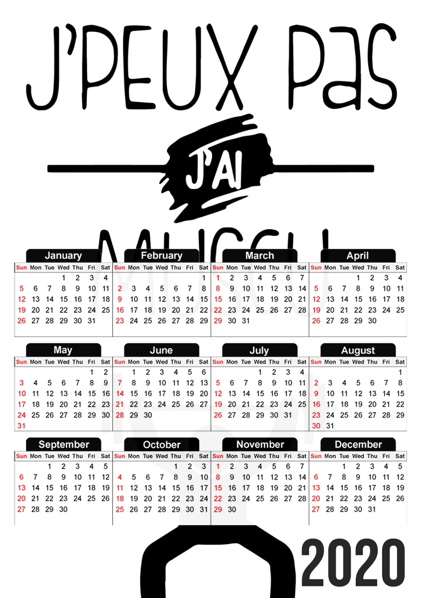  Je peux pas jai musculation for A3 Photo Calendar 30x43cm