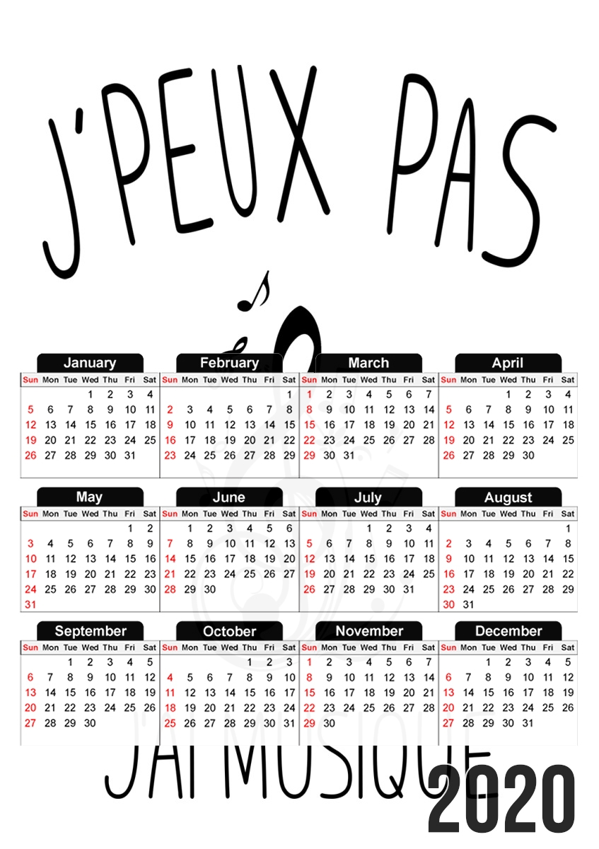  Je peux pas jai musique for A3 Photo Calendar 30x43cm