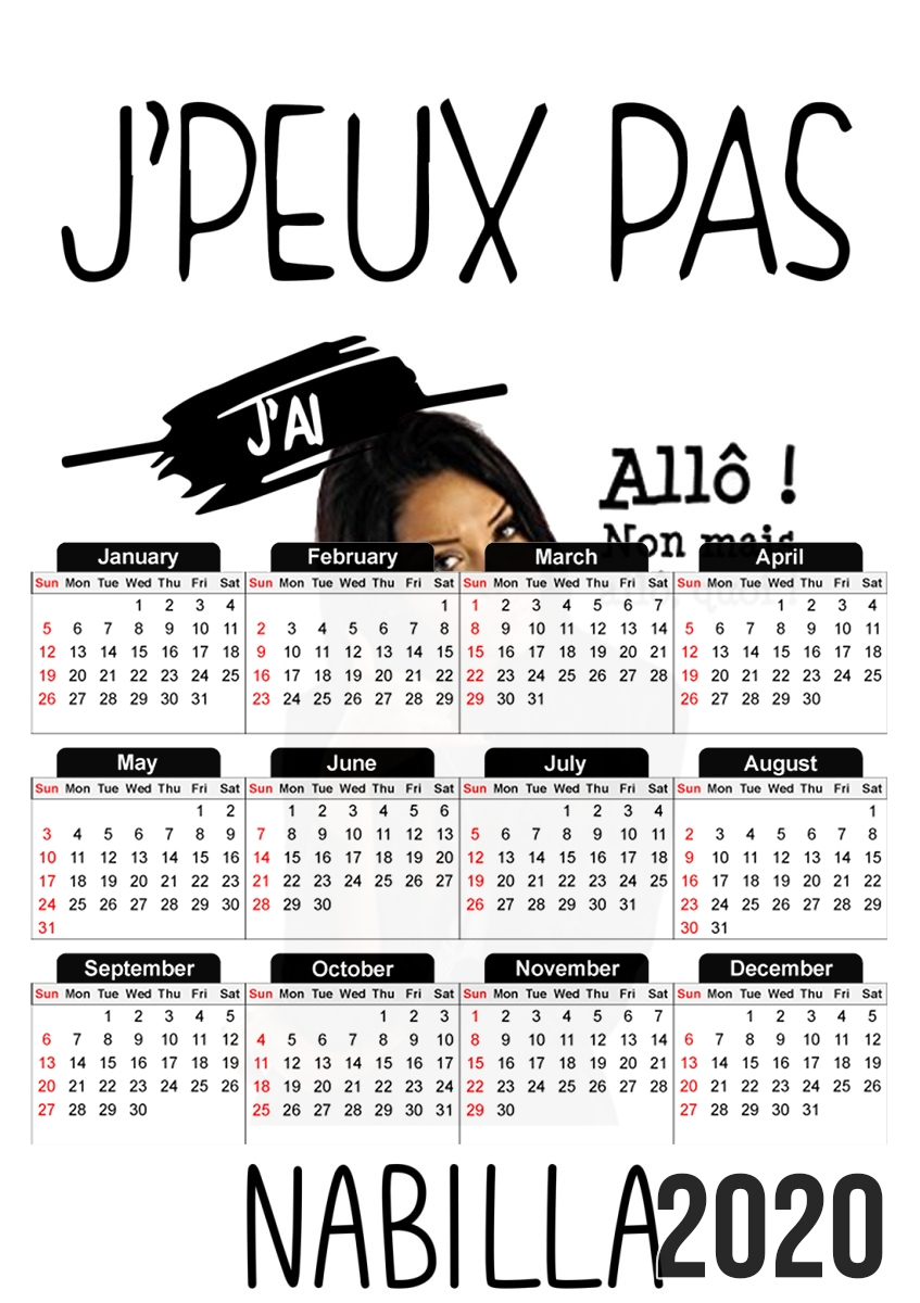  Je peux pas jai Nabilla Allo for A3 Photo Calendar 30x43cm