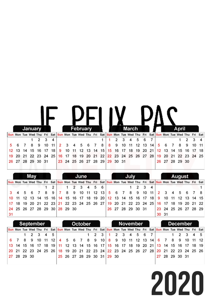  Je peux pas jai Netflix for A3 Photo Calendar 30x43cm