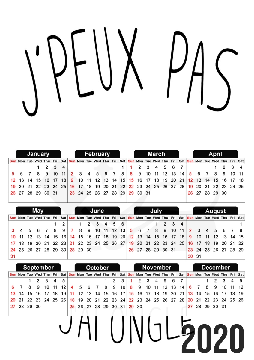  Je peux pas jai Ongle et vernis nail for A3 Photo Calendar 30x43cm