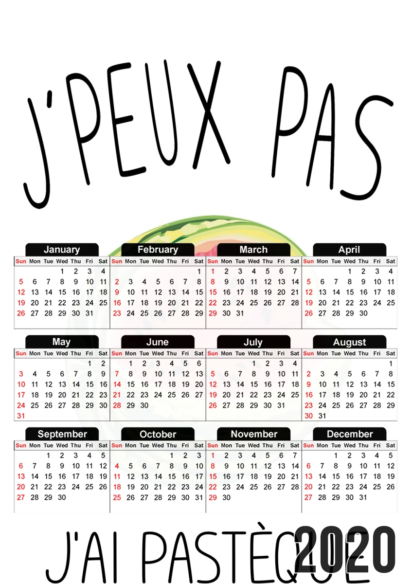  Je peux pas jai pasteque for A3 Photo Calendar 30x43cm