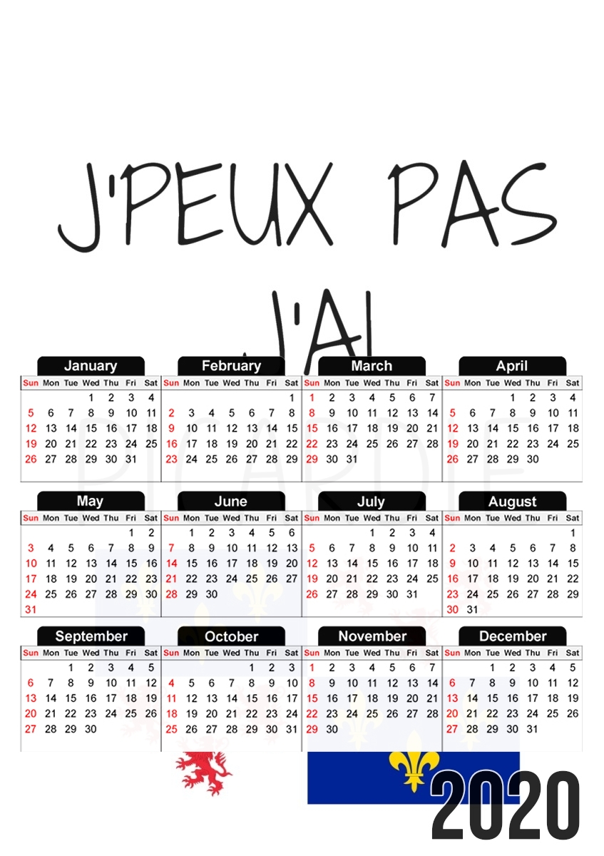  Je peux pas jai picardie for A3 Photo Calendar 30x43cm