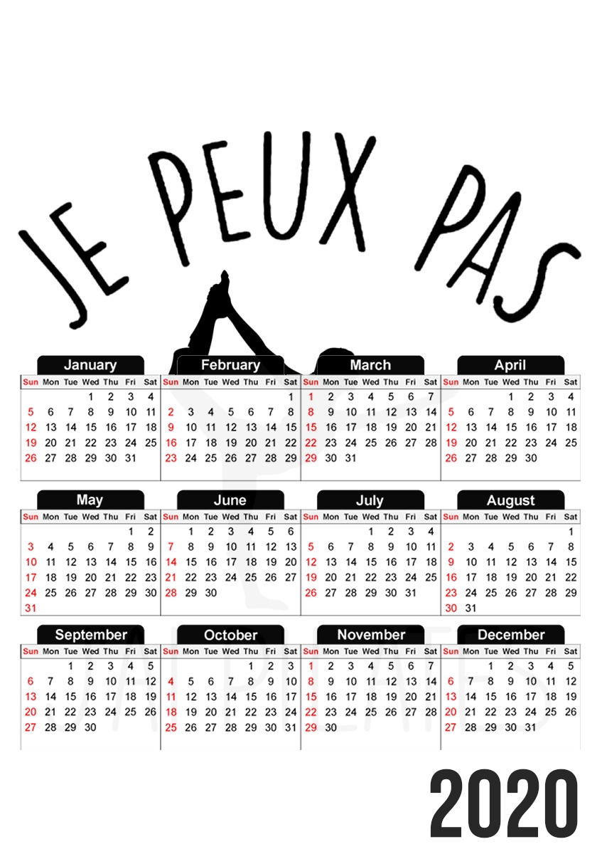  Je peux pas jai pilates for A3 Photo Calendar 30x43cm