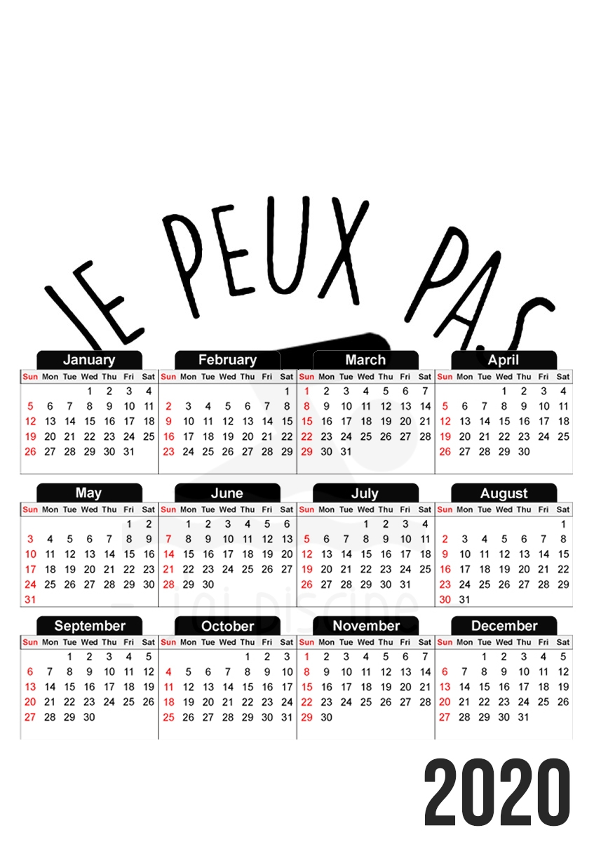  Je peux pas jai piscine for A3 Photo Calendar 30x43cm