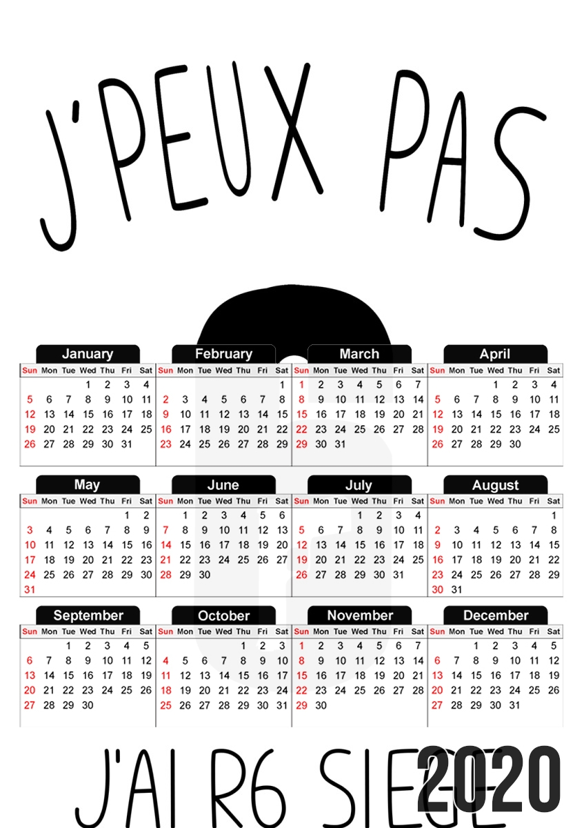  Je peux pas jai Rainbow Six Siege for A3 Photo Calendar 30x43cm