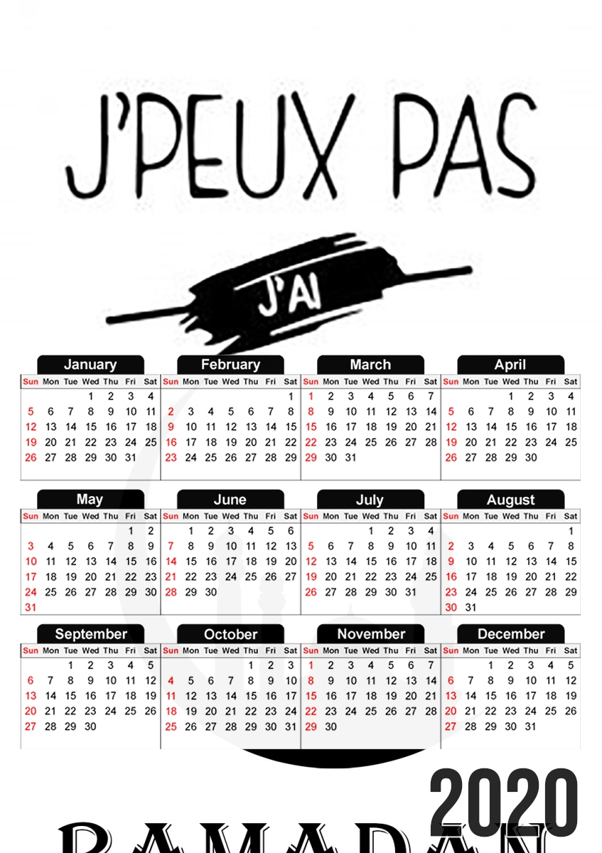  Je peux pas jai ramadan for A3 Photo Calendar 30x43cm