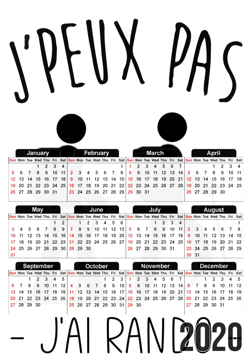  Je peux pas jai randonnee for A3 Photo Calendar 30x43cm