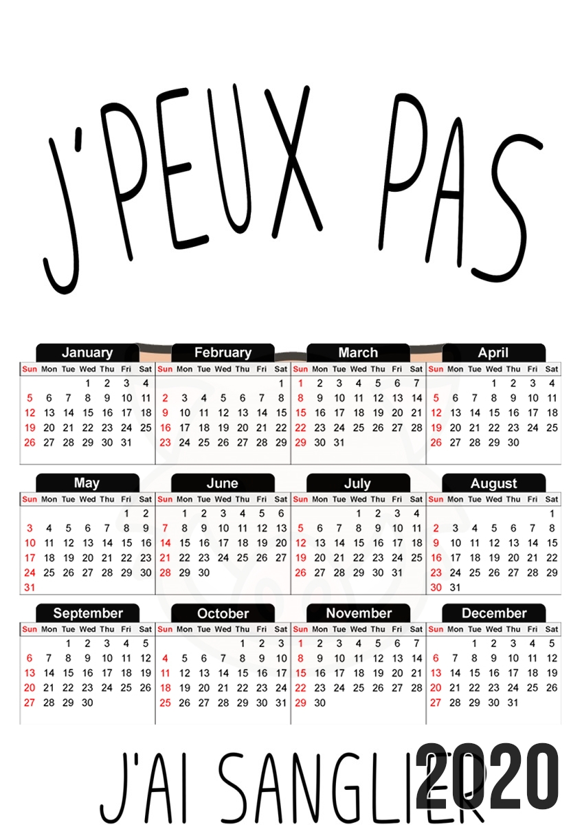  Je peux pas jai sanglier for A3 Photo Calendar 30x43cm