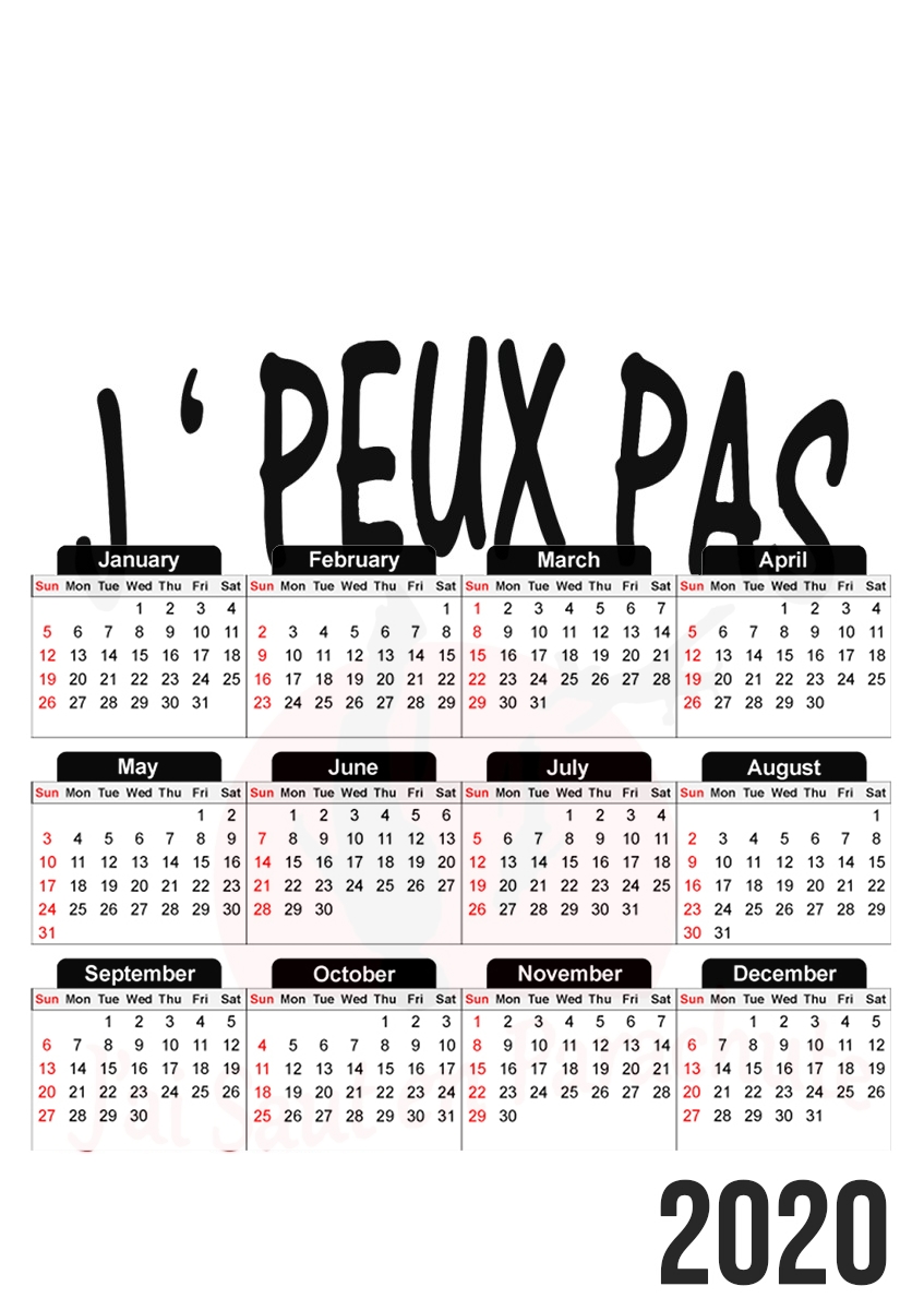  Je peux pas jai saut en parachute for A3 Photo Calendar 30x43cm