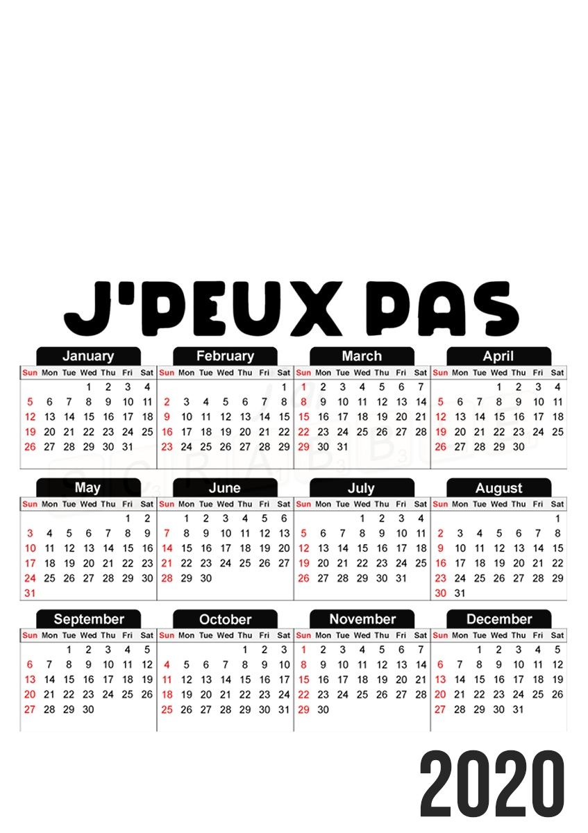  Je peux pas jai scrabble for A3 Photo Calendar 30x43cm