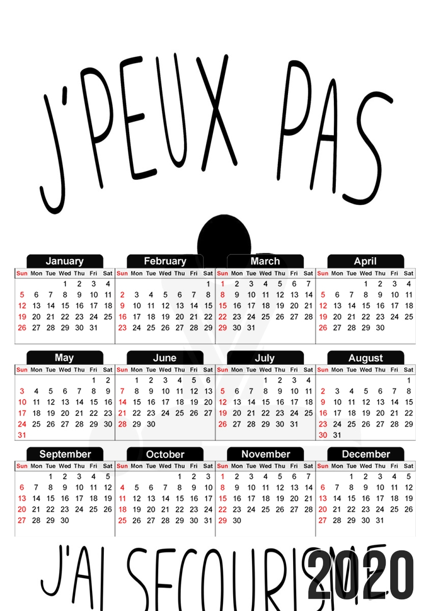  Je peux pas jai secourisme for A3 Photo Calendar 30x43cm