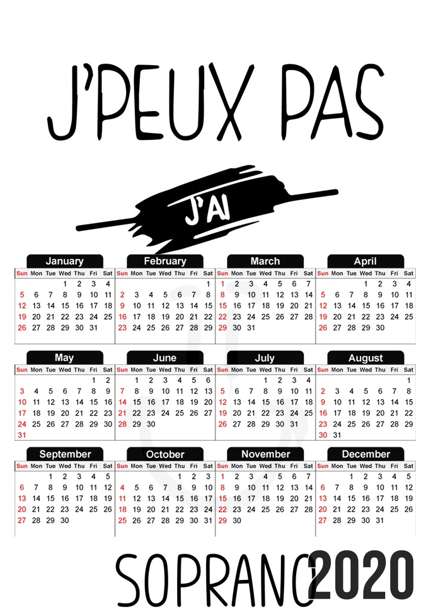  Je peux pas jai soprano Clown for A3 Photo Calendar 30x43cm