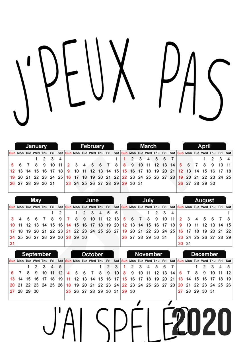  Je peux pas jai speleologie for A3 Photo Calendar 30x43cm