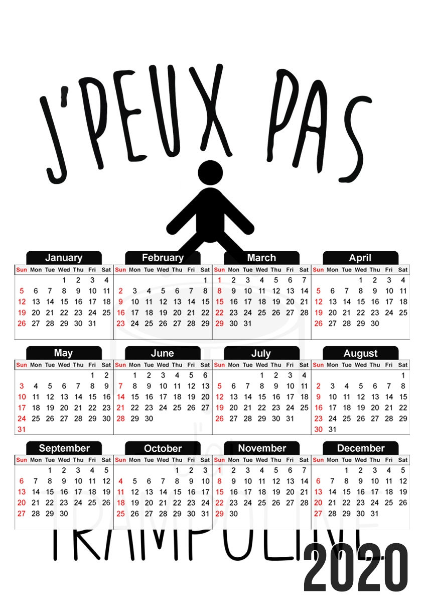  Je peux pas jai trampoline for A3 Photo Calendar 30x43cm