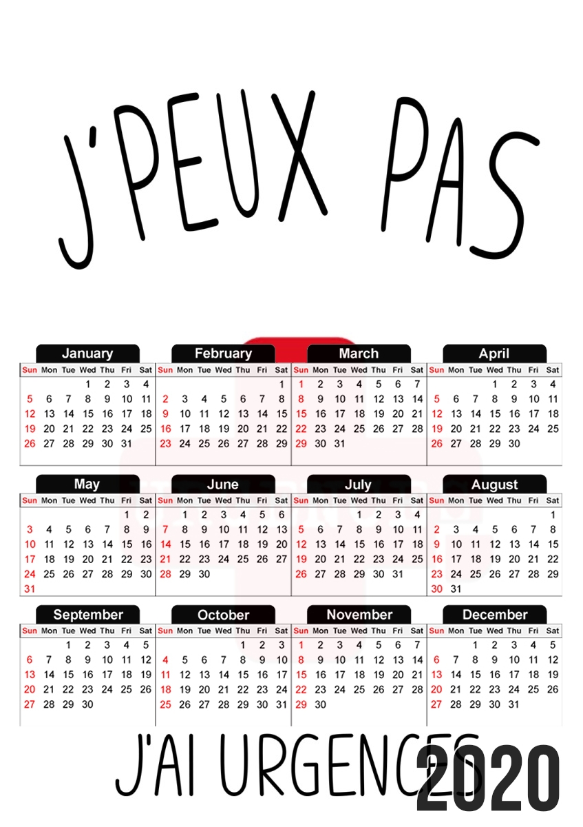  Je peux pas jai urgences for A3 Photo Calendar 30x43cm