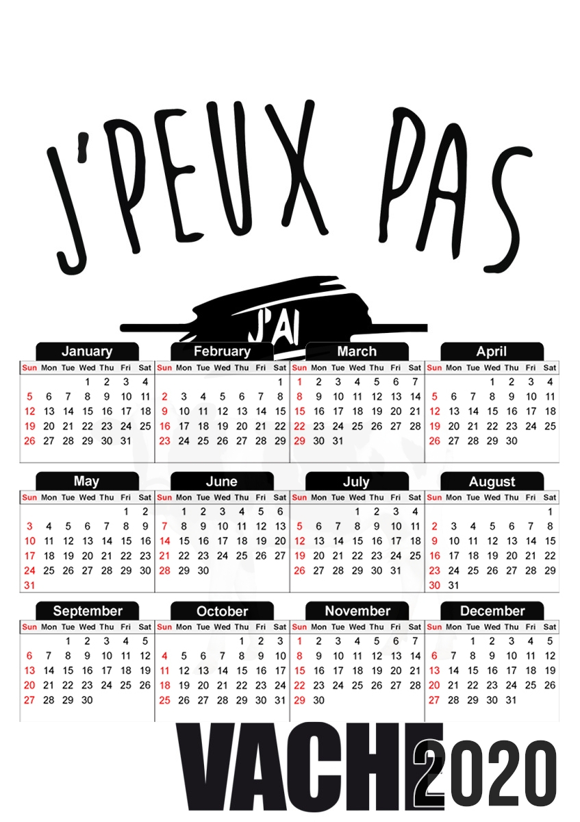  Je peux pas jai vache for A3 Photo Calendar 30x43cm