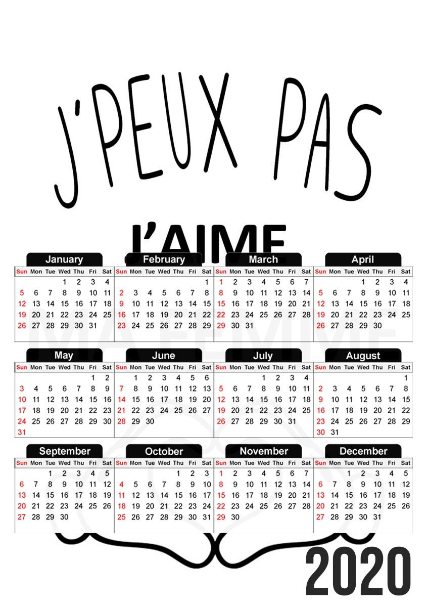  Je peux pas jaime ma femme for A3 Photo Calendar 30x43cm