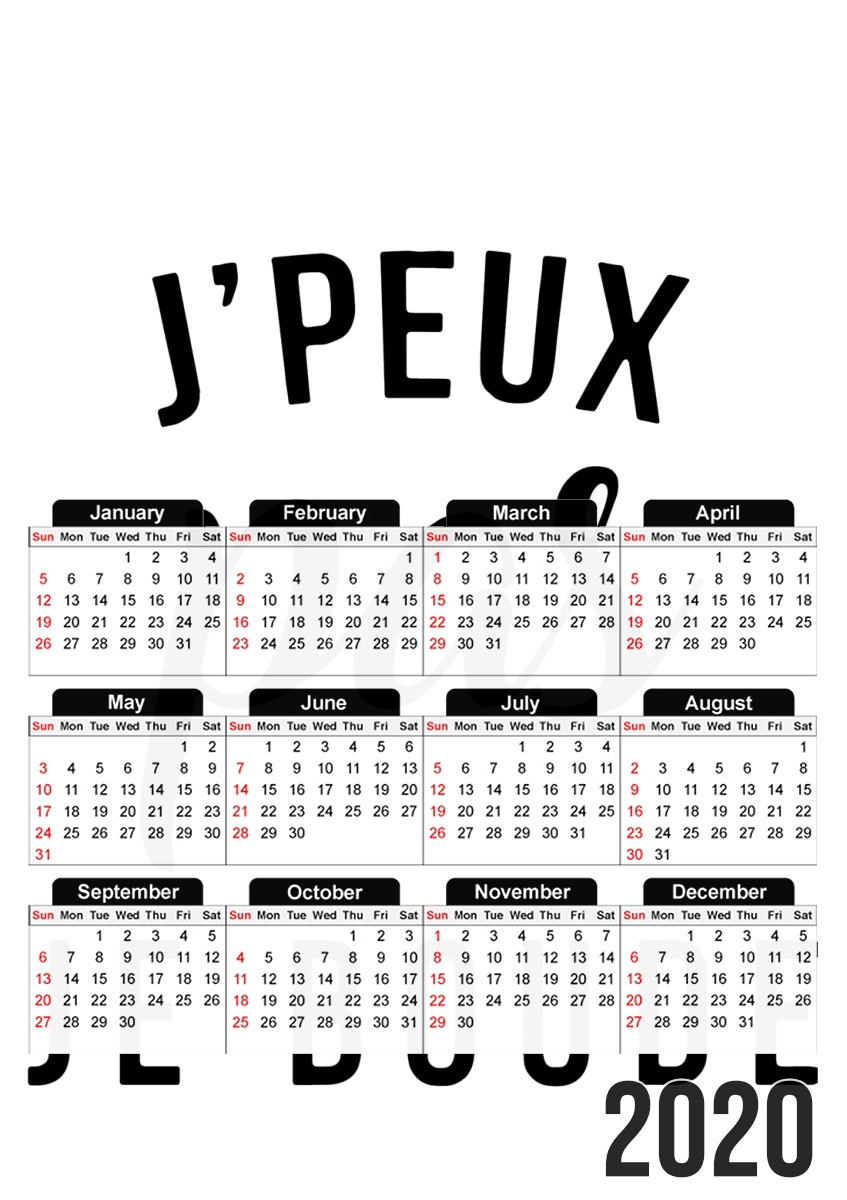  Je peux pas je boude for A3 Photo Calendar 30x43cm