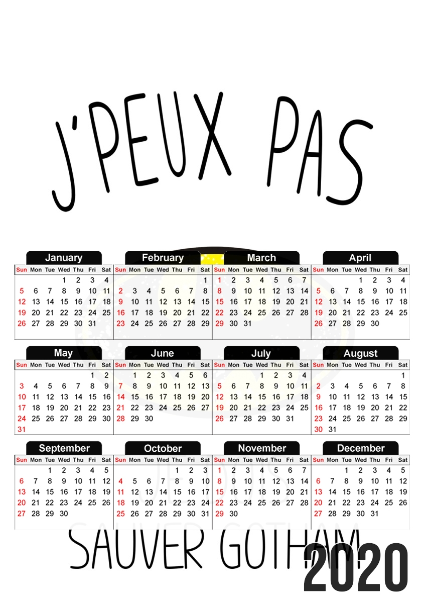  Je peux pas je dois sauver Gotham for A3 Photo Calendar 30x43cm