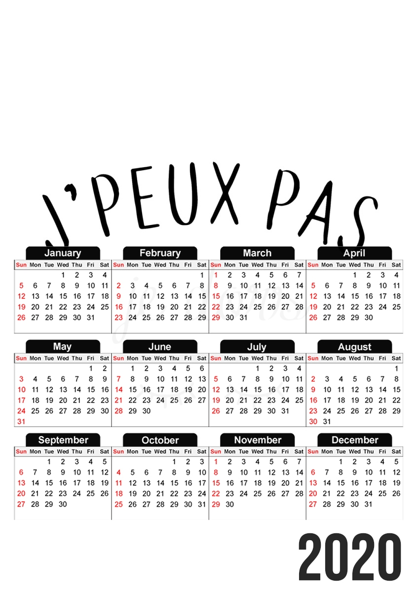  Je peux pas je dors for A3 Photo Calendar 30x43cm