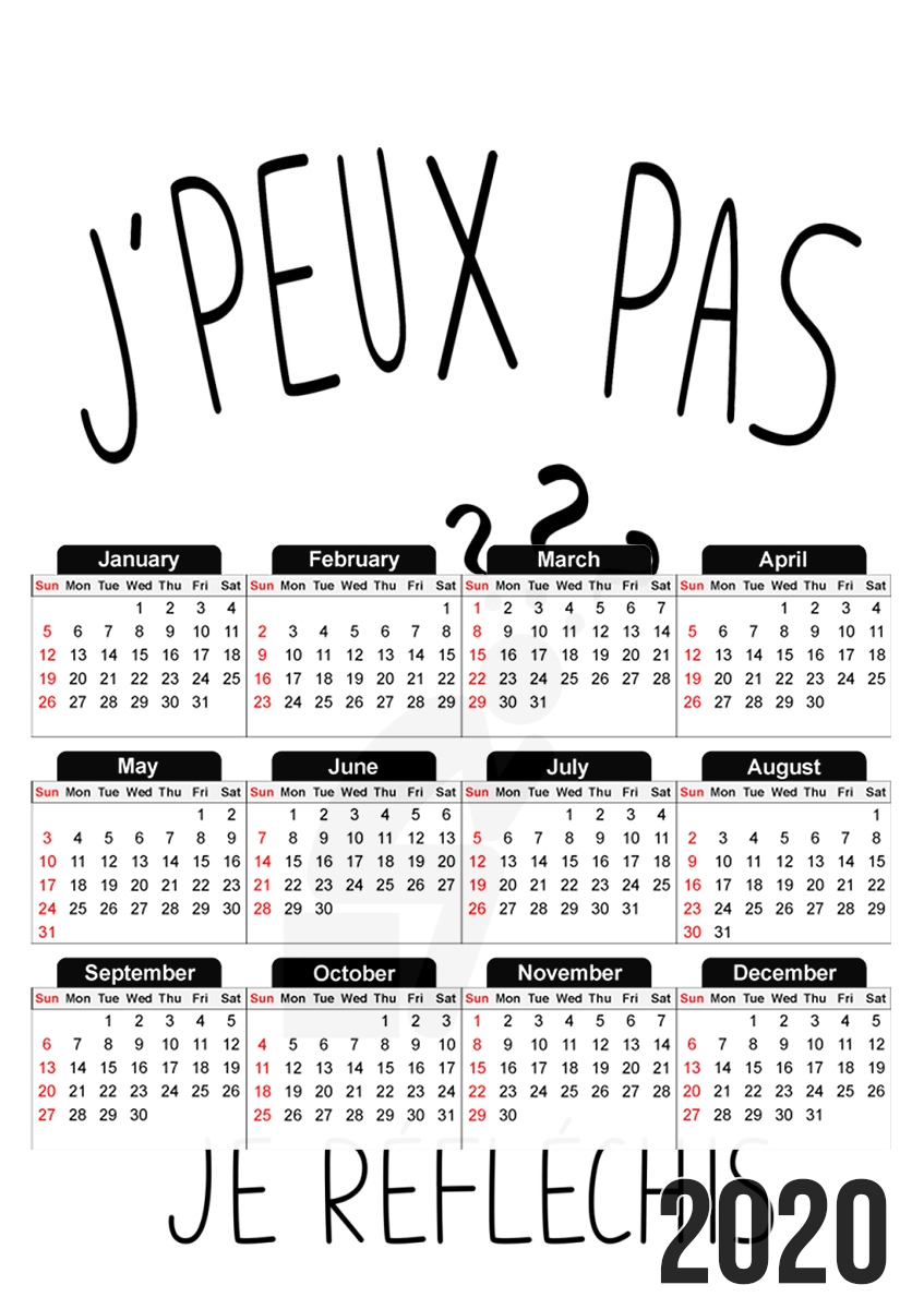  Je peux pas je reflechis for A3 Photo Calendar 30x43cm