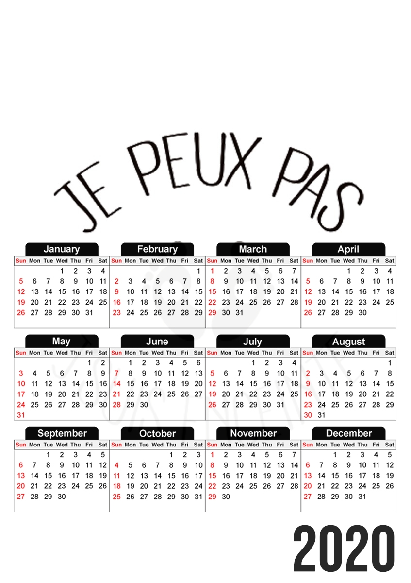  Je peux pas je suis enceinte for A3 Photo Calendar 30x43cm