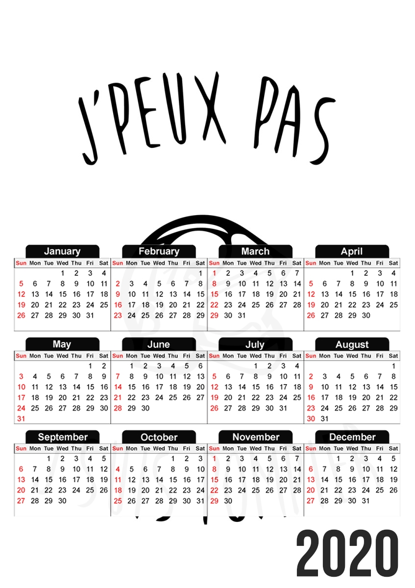  Je peux pas je suis pompier for A3 Photo Calendar 30x43cm