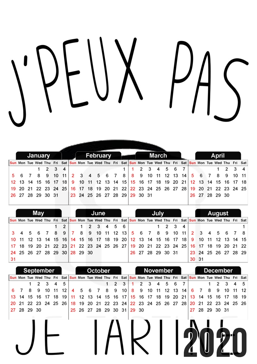  Je peux pas je tartine for A3 Photo Calendar 30x43cm