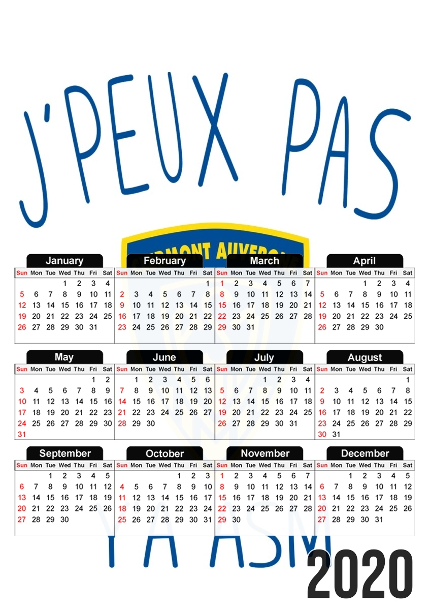  Je peux pas ya ASM - Rugby Clermont Auvergne for A3 Photo Calendar 30x43cm